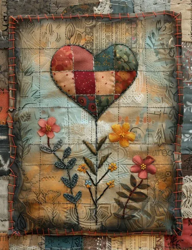 Patchwork Heart Sampler Junk Journals