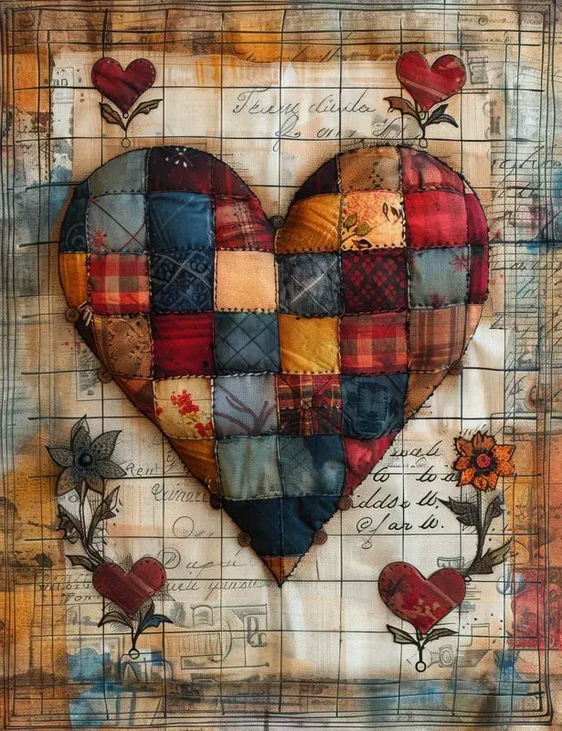 Patchwork Heart Sampler Junk Journals