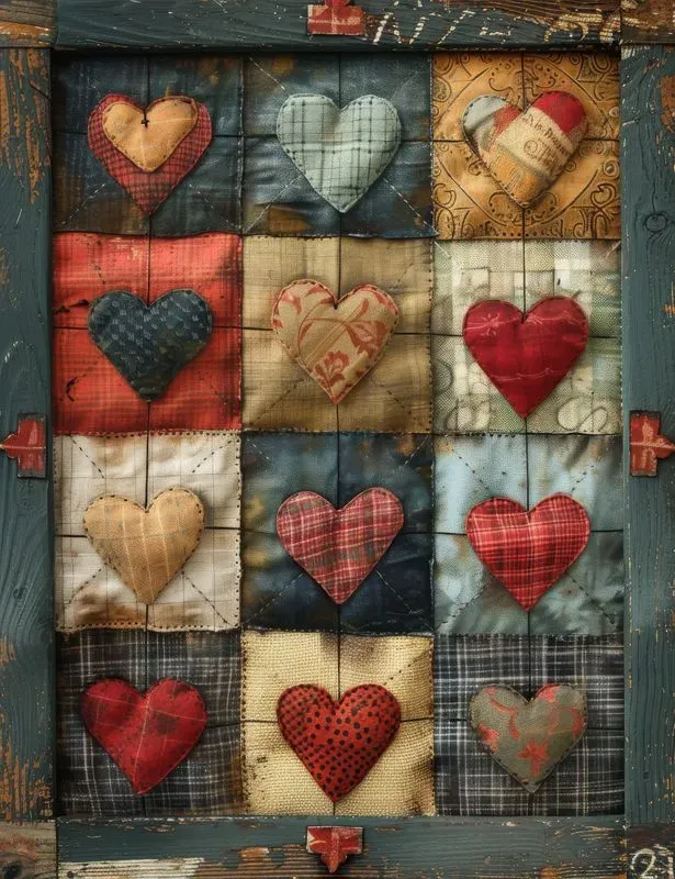Patchwork Heart Sampler Junk Journals