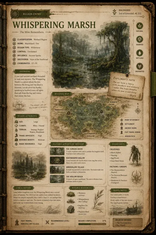 Video Game Codex Page Generator