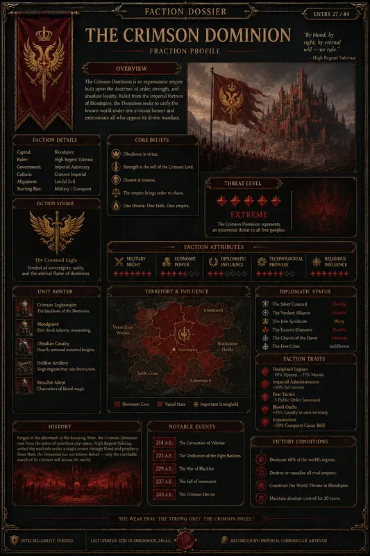 Video Game Codex Page Generator