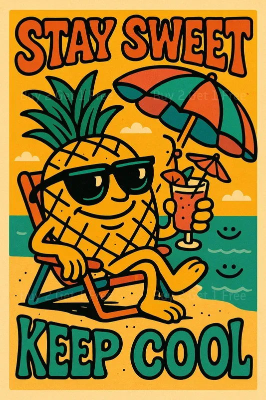 Vintage Summer Cartoon Vibes Posters