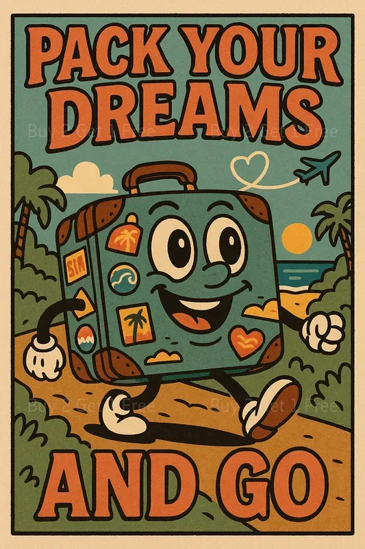 Vintage Summer Cartoon Vibes Posters