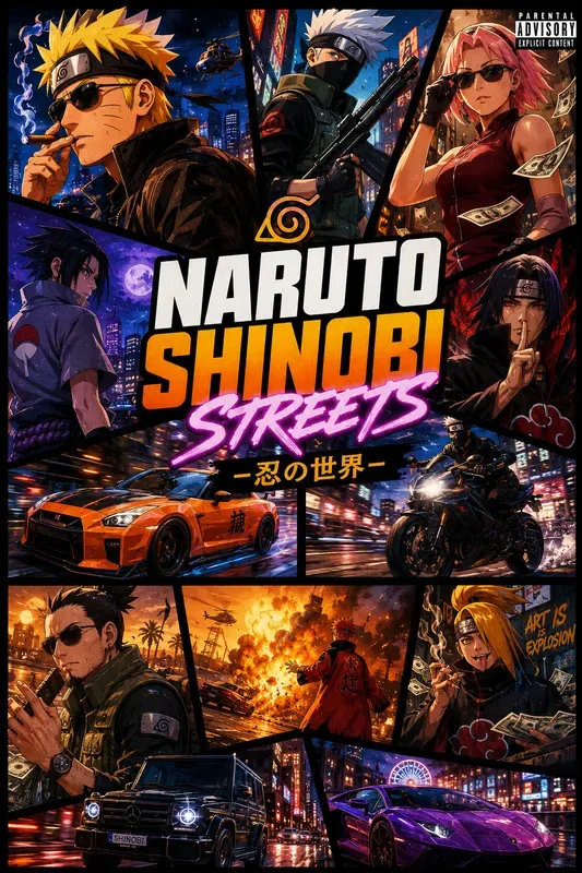 Anime X Crime Game Cinematic Posters