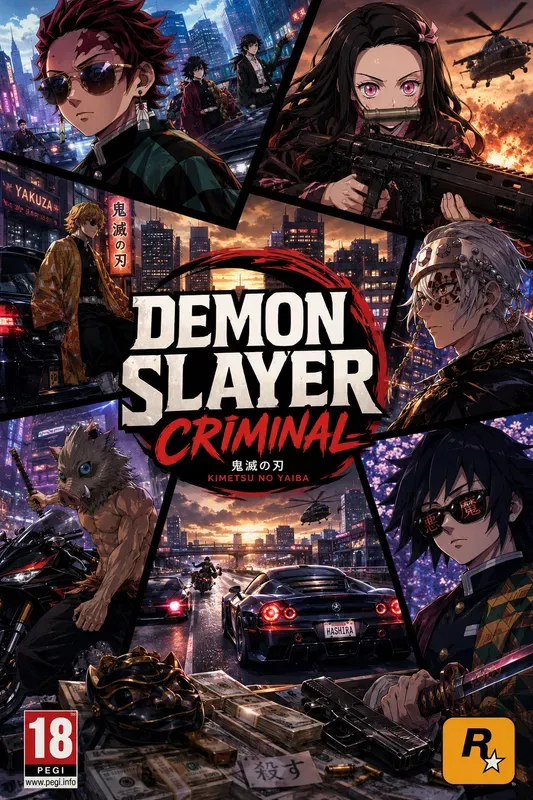 Anime X Crime Game Cinematic Posters