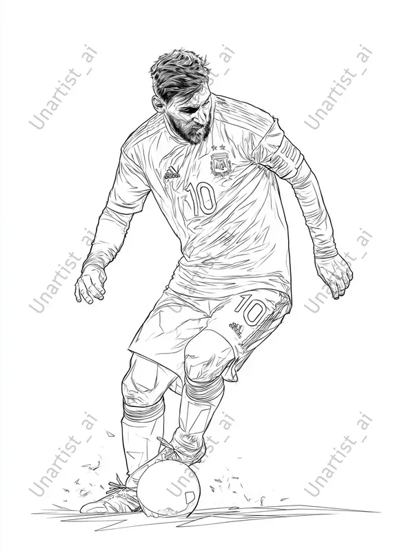 Minimal Line Art Football Players