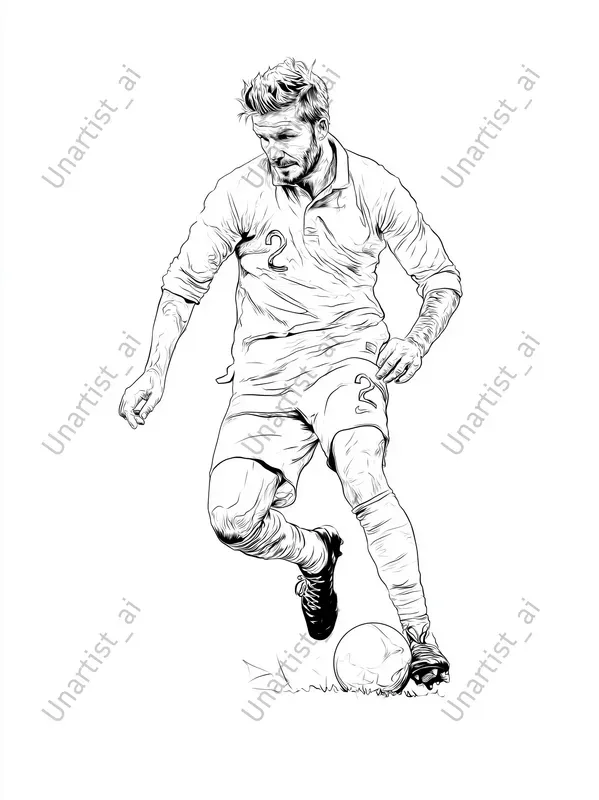 Minimal Line Art Football Players