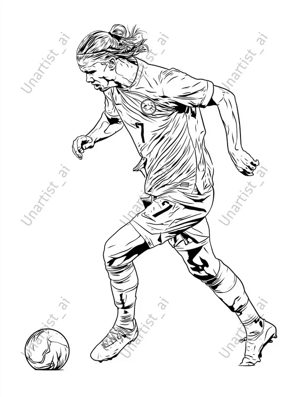 Minimal Line Art Football Players