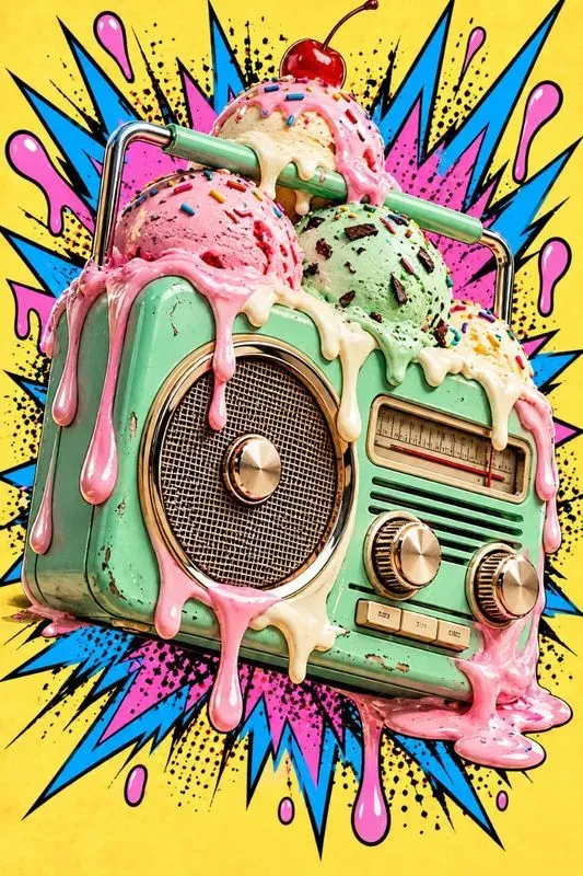 Neon Cassette Pop Art Explosions