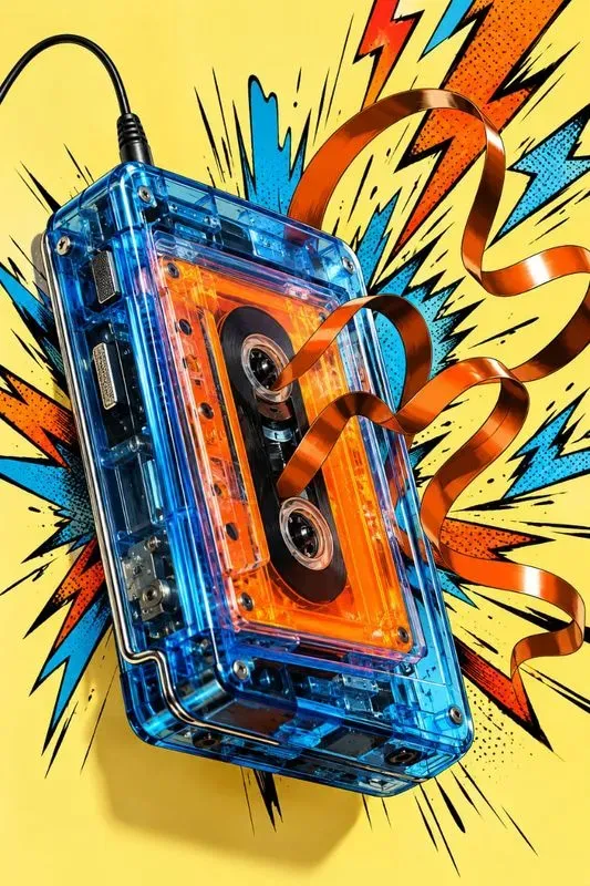 Neon Cassette Pop Art Explosions