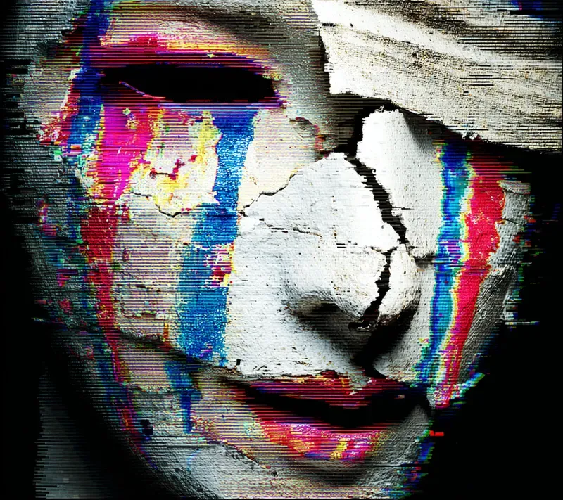 Cyberpunk Glitch Signal Portraits