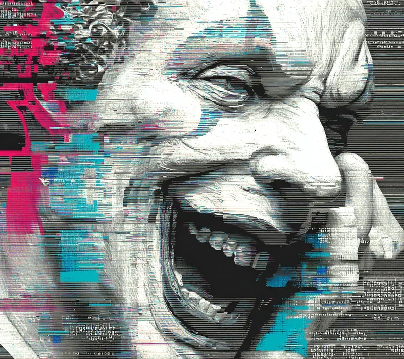 Cyberpunk Glitch Signal Portraits
