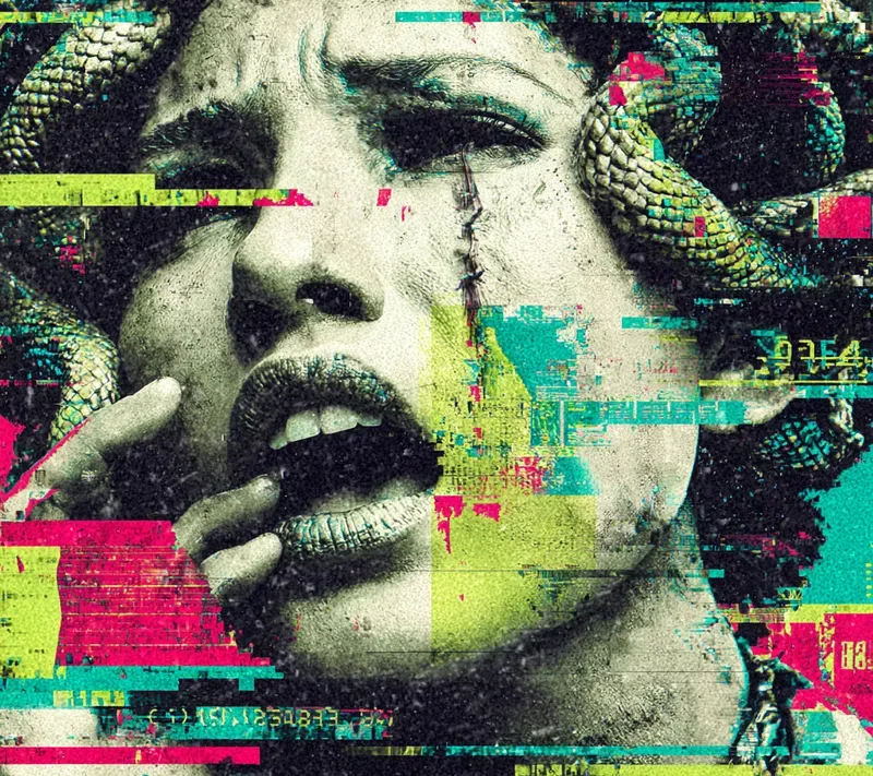 Cyberpunk Glitch Signal Portraits