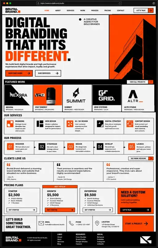 Brutalist Website Landing Page Generator