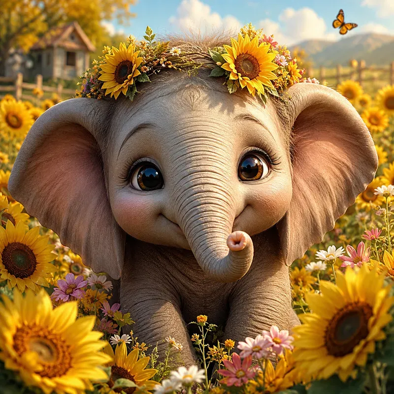 Cute Animal Flower Portraits