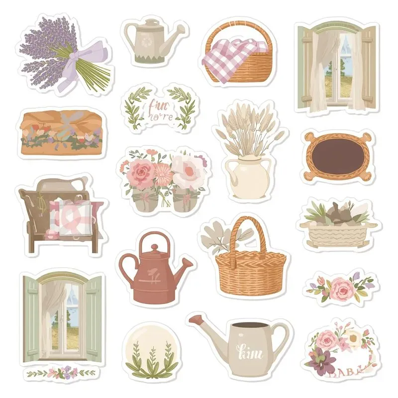 French Cottage Sticker Sheet Clipart