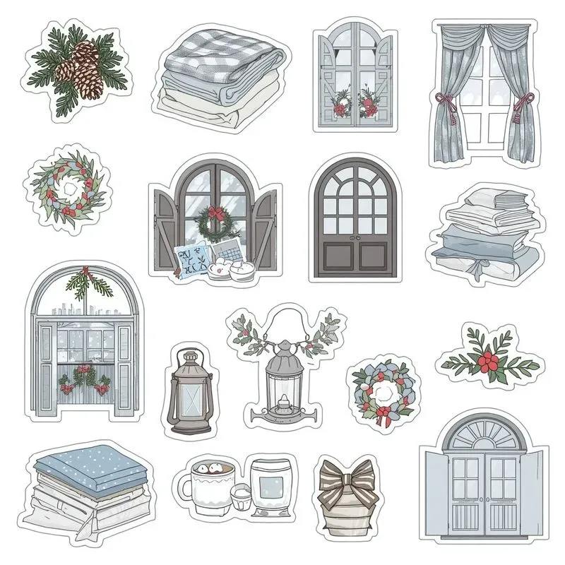 French Cottage Sticker Sheet Clipart