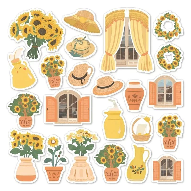 French Cottage Sticker Sheet Clipart