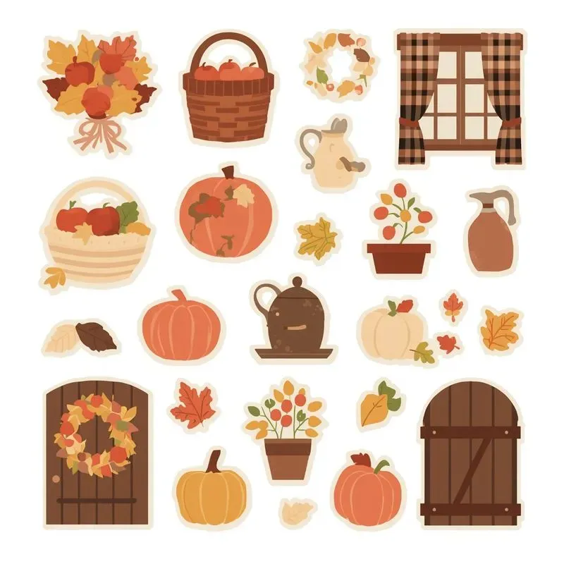 French Cottage Sticker Sheet Clipart