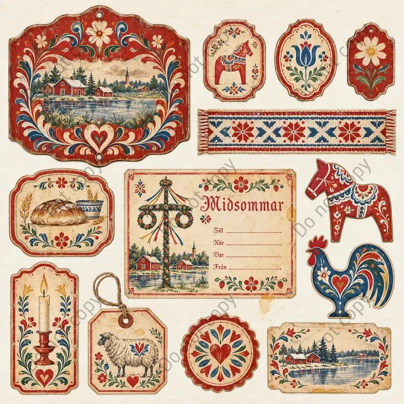 Scandinavian Folk Ephemera Sheets