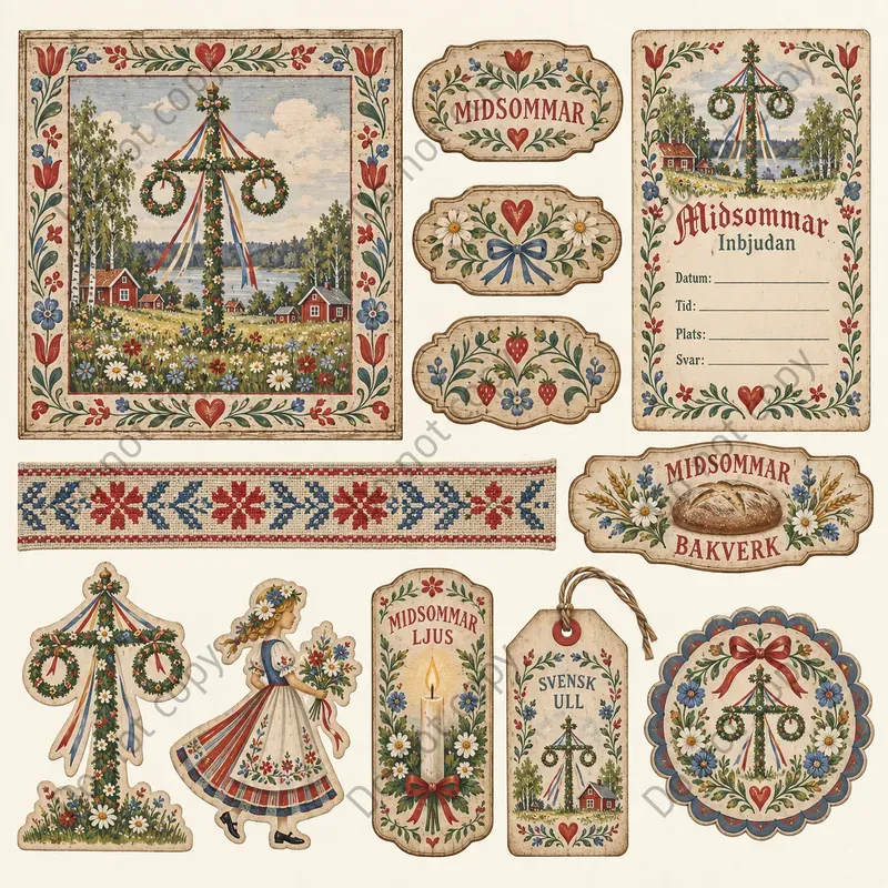 Scandinavian Folk Ephemera Sheets