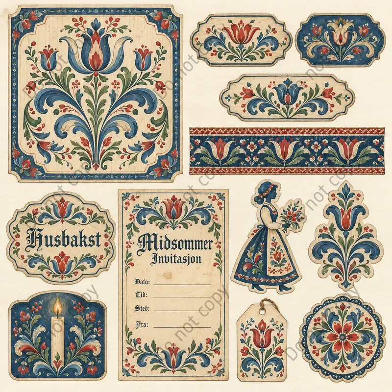 Scandinavian Folk Ephemera Sheets