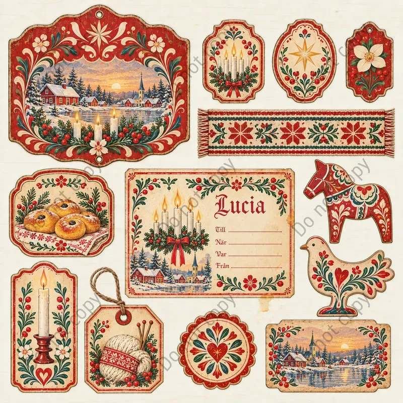 Scandinavian Folk Ephemera Sheets