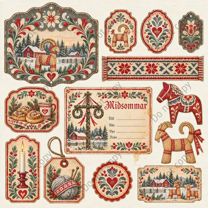 Scandinavian Folk Ephemera Sheets