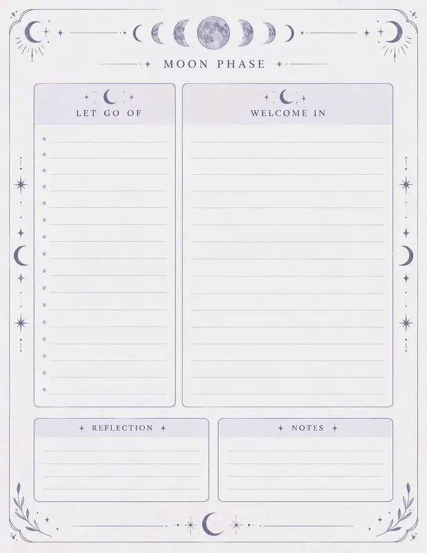 Astrology Moon Cycle Journal Printables