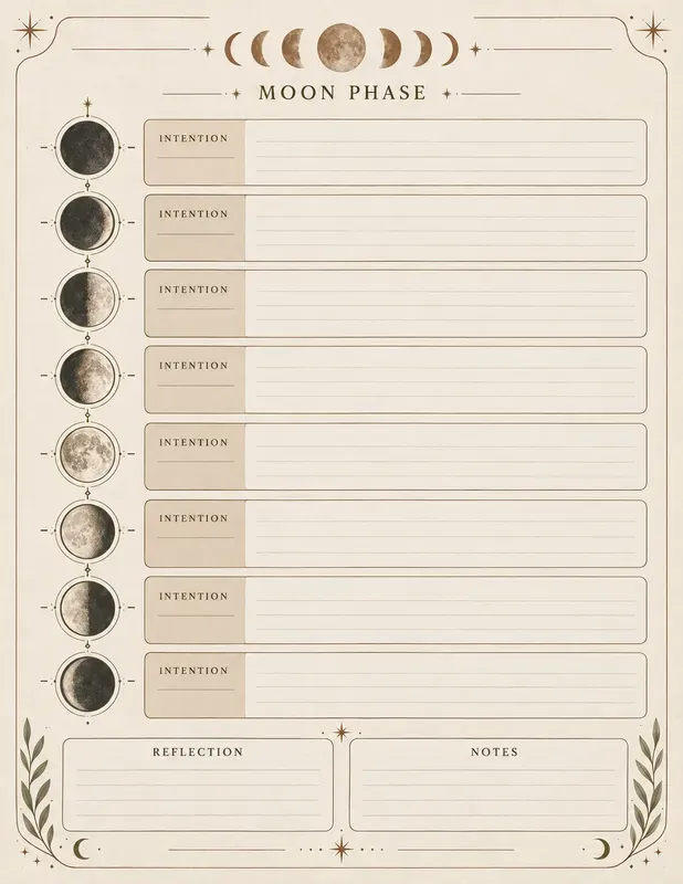 Astrology Moon Cycle Journal Printables