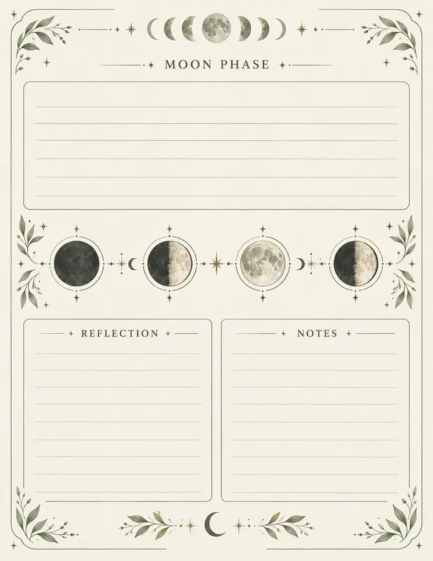 Astrology Moon Cycle Journal Printables