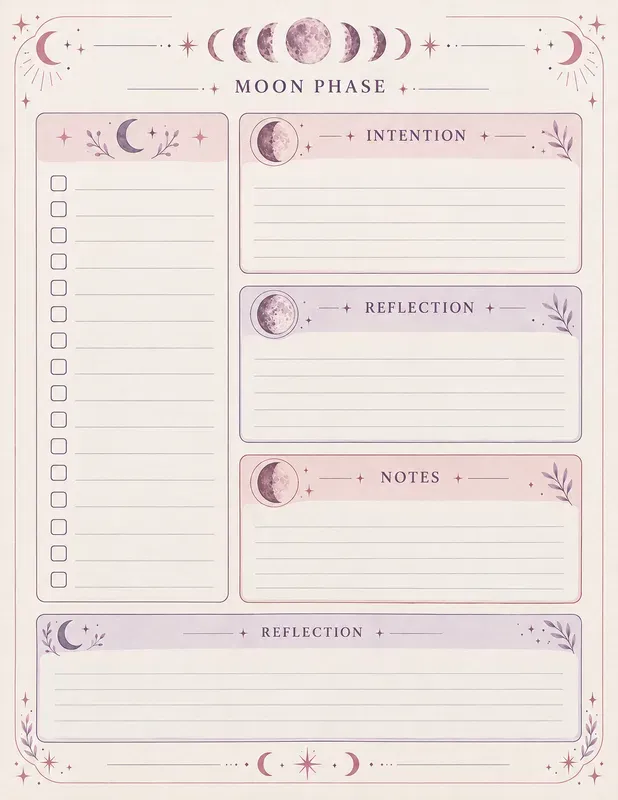 Astrology Moon Cycle Journal Printables