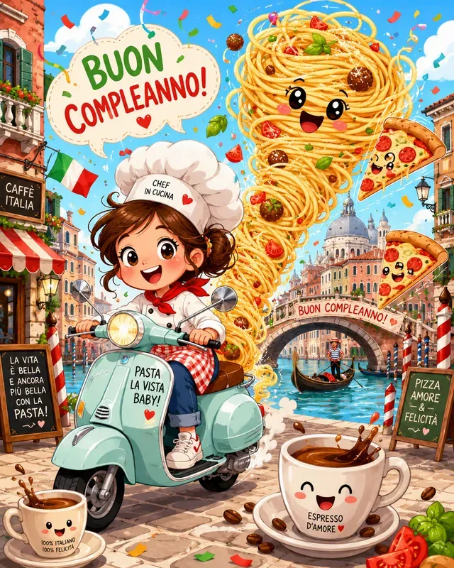 Italian Birthday Cartoon Chaos