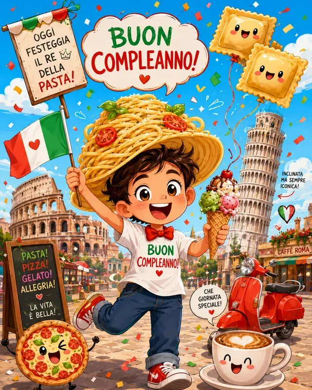 Italian Birthday Cartoon Chaos