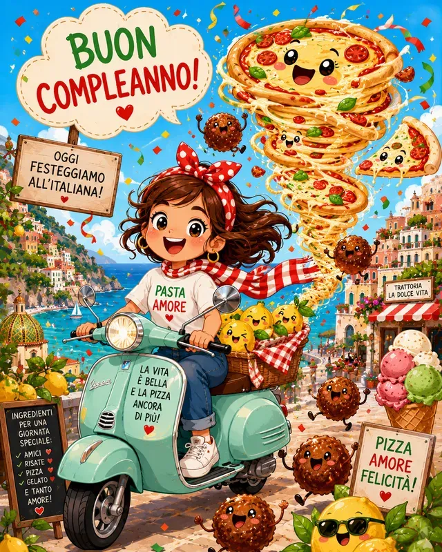 Italian Birthday Cartoon Chaos