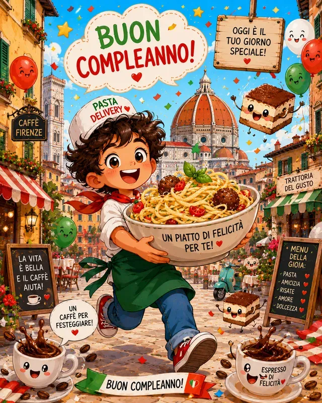 Italian Birthday Cartoon Chaos