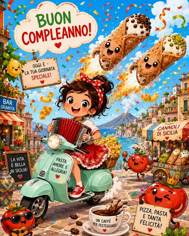 Italian Birthday Cartoon Chaos