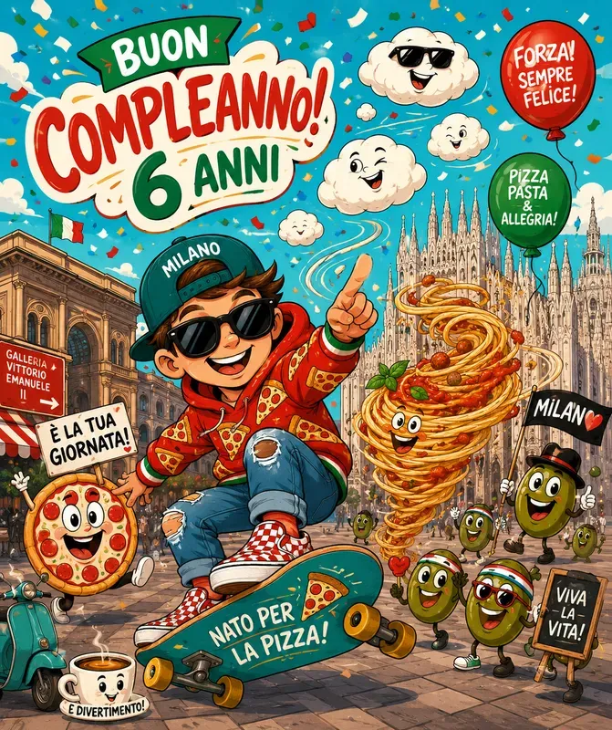 Italian Birthday Cartoon Chaos