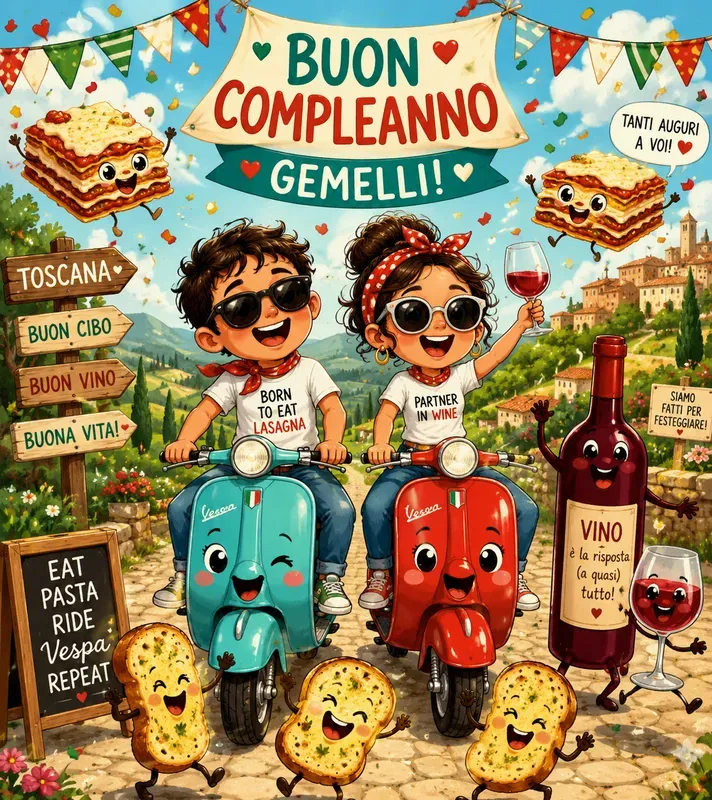 Italian Birthday Cartoon Chaos