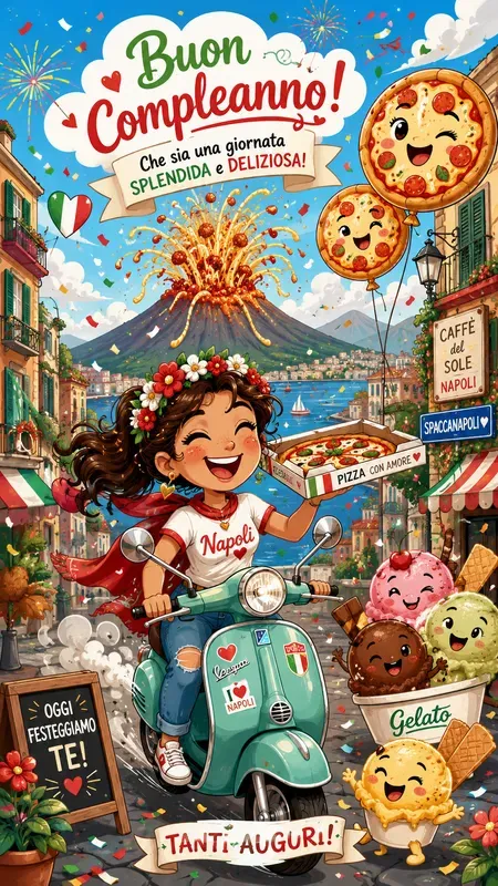 Italian Birthday Cartoon Chaos