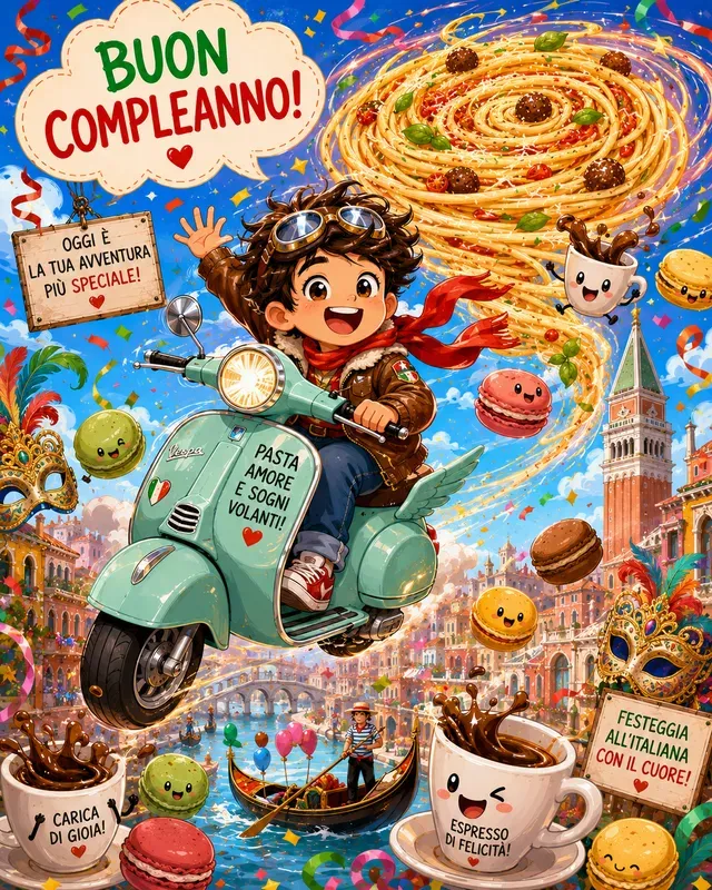 Italian Birthday Cartoon Chaos
