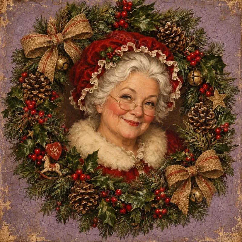 Painterly Vintage Christmas Portraits