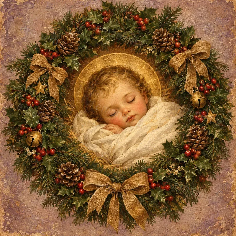 Painterly Vintage Christmas Portraits