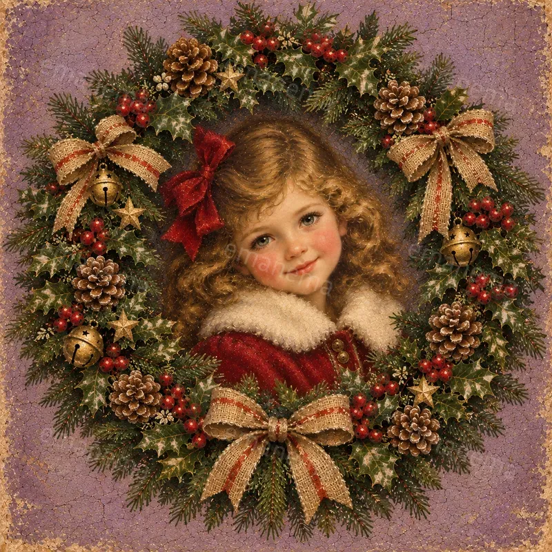 Painterly Vintage Christmas Portraits