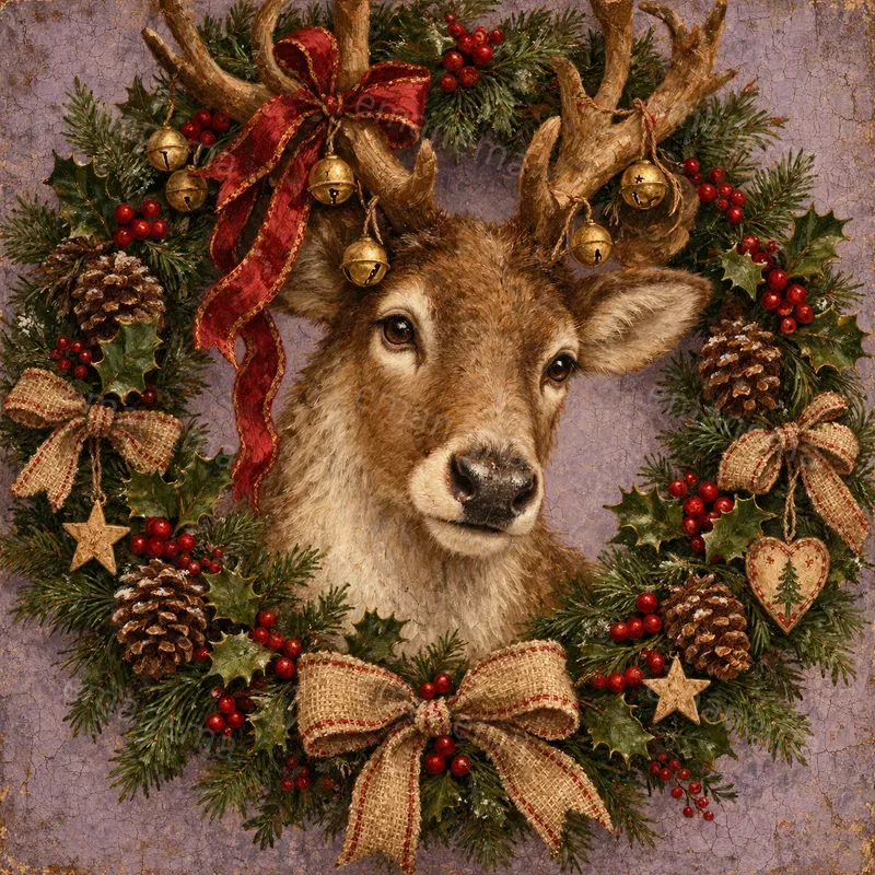 Painterly Vintage Christmas Portraits