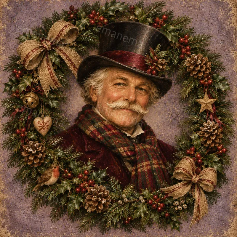 Painterly Vintage Christmas Portraits