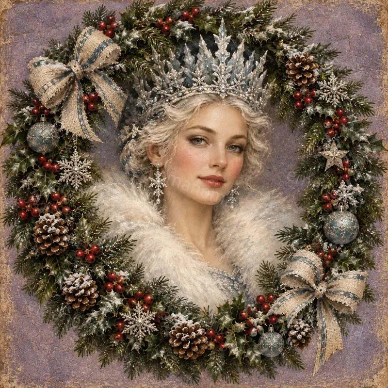 Painterly Vintage Christmas Portraits