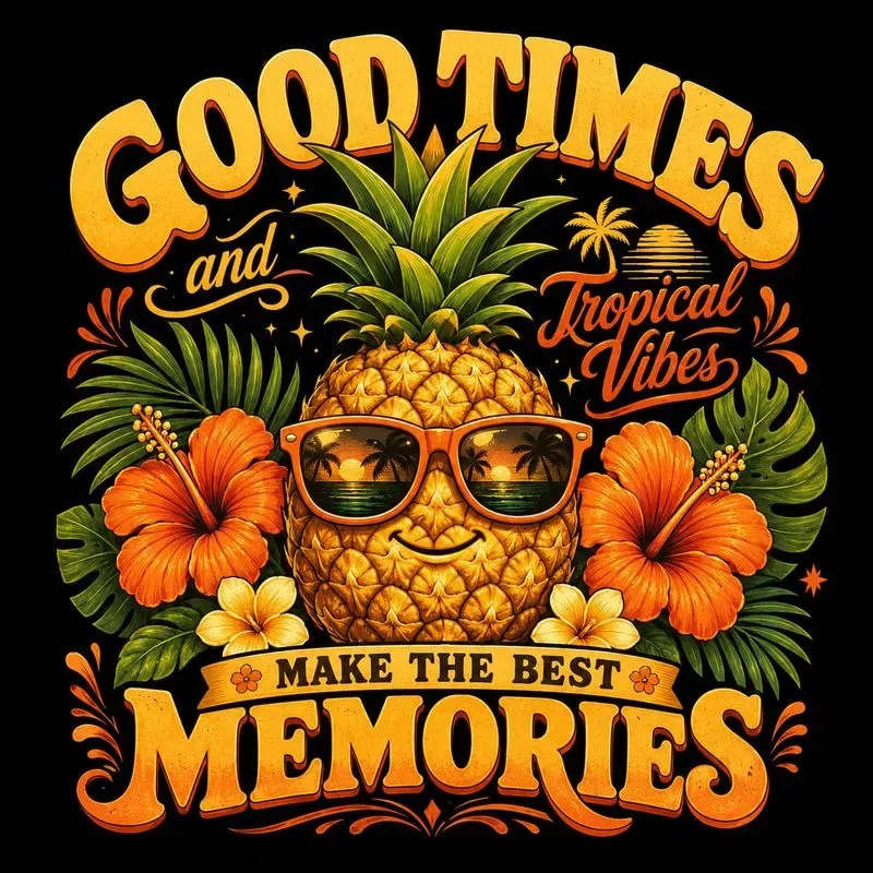 Retro Fruit Typography Tshirts