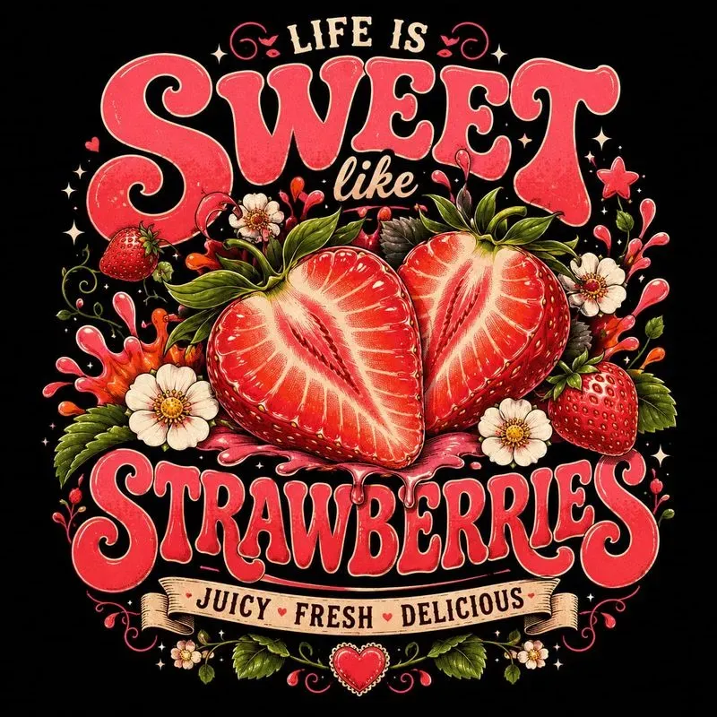 Retro Fruit Typography Tshirts