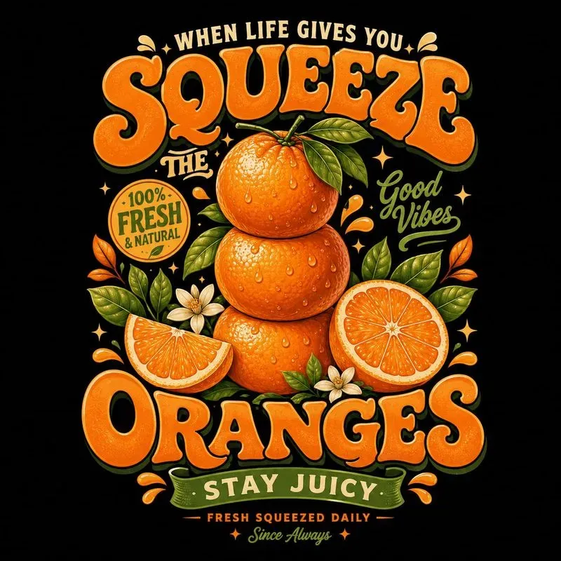 Retro Fruit Typography Tshirts